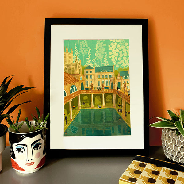 Bath Roman Baths Print by Emy Lou Holmes