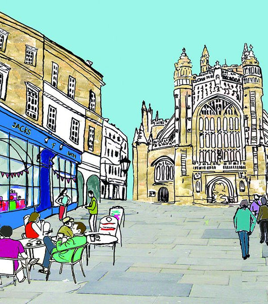 Bath Abbey A4 Art Print by Emmeline Simpson