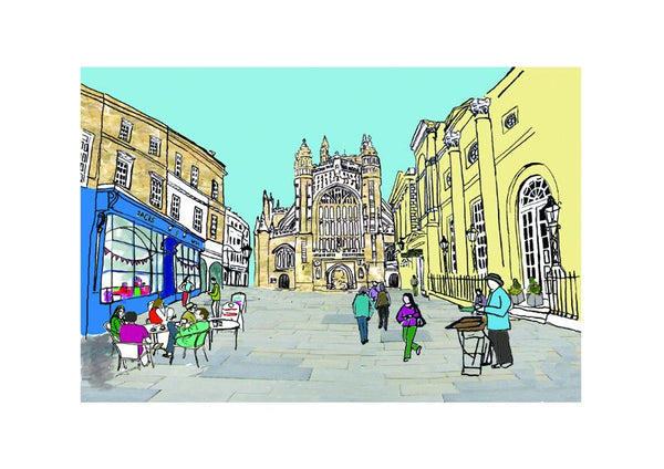 Bath Abbey A4 Art Print by Emmeline Simpson