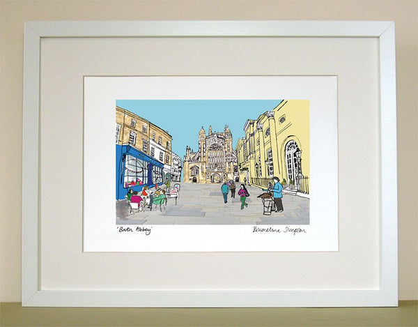 Bath Abbey A4 Art Print by Emmeline Simpson