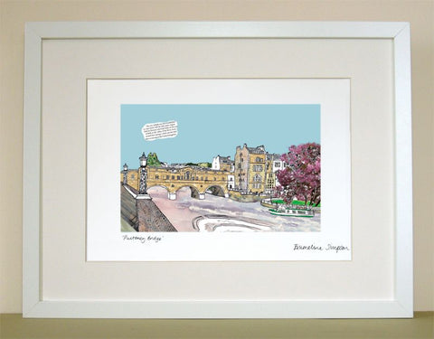 Pulteney Bridge Bath A4 Print by Emmeline Simpson