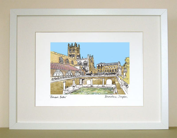 Roman Bath A4 Art Print by Emmeline Simpson