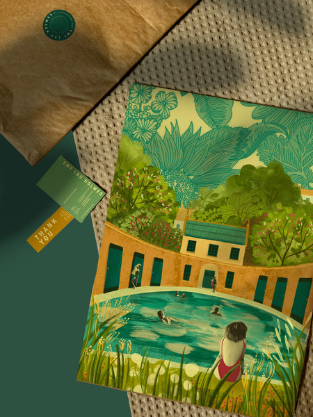 Bath Cleveland Pools Print by Emy Lou Holmes