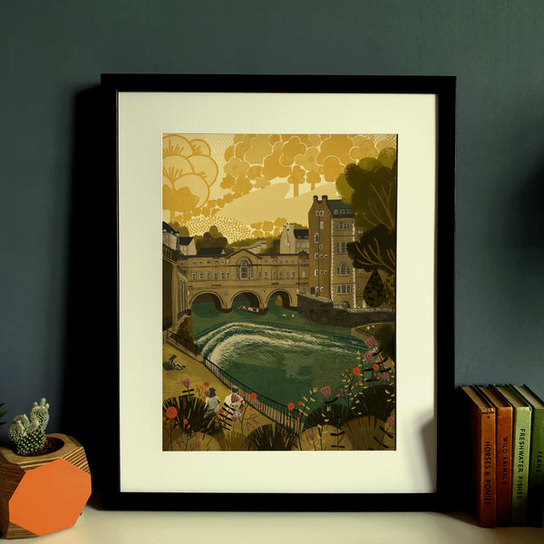 Bath Pulteney Bridge Art Print by Emy Lou Homes