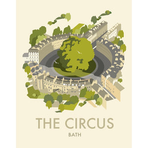 Bath, The Circus, Travel Poster, Art Print by Dave Thompson at The Bath Art Shop