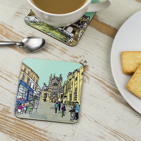 Bath Abbey Coaster by Emmeline Simpson at The Bath Art Shop