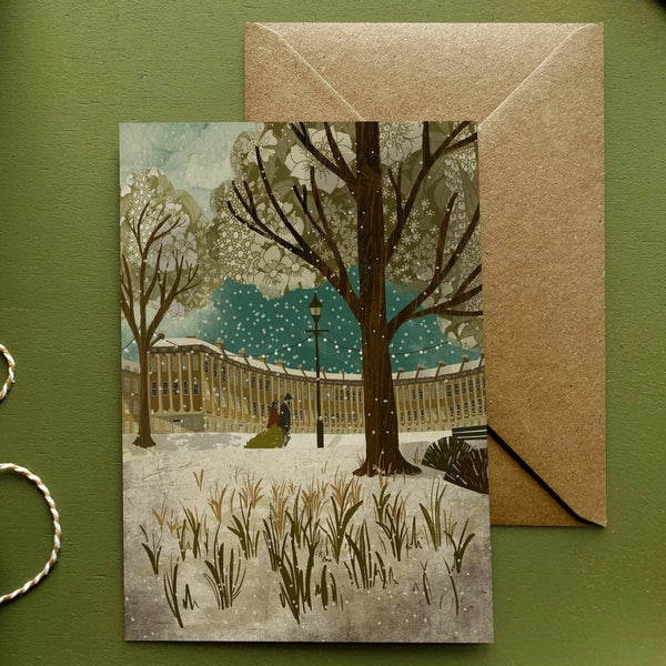 Bath Christmas Card featuring The Royal Crescent at The Bath Art Shop