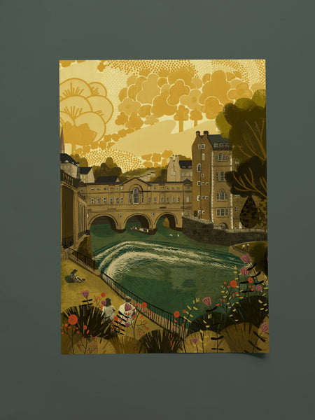 Bath Pulteney Bridge Art Print by Emy Lou Homes