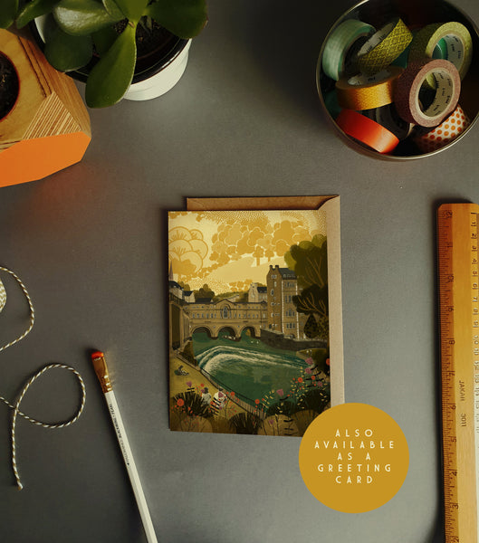 Bath Pulteney Bridge Art Print by Emy Lou Homes