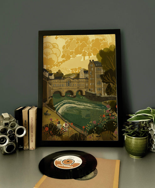 Bath Pulteney Bridge Art Print by Emy Lou Homes