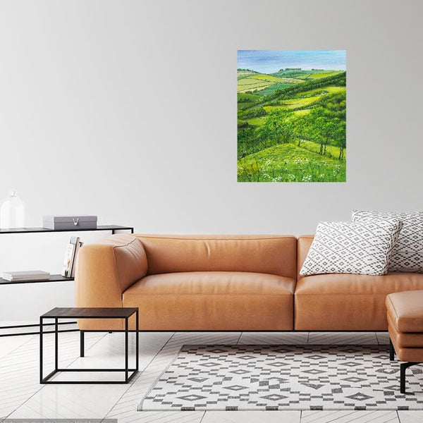 Solsbury Hill Bath Art Print from Freezing Hill - The Caterpillar - Bath - Lansdown Art Print by Lynette Bower