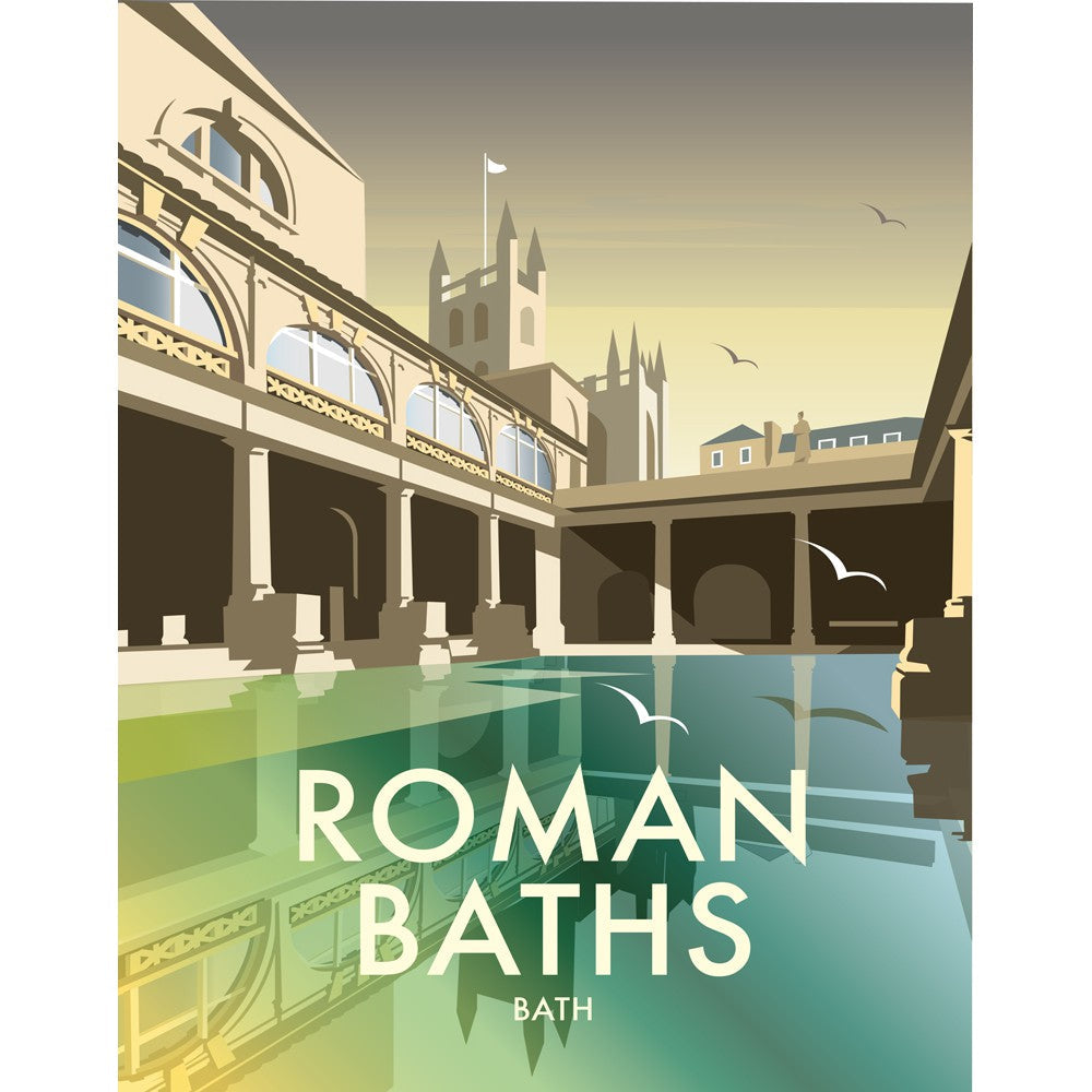 The Roman Baths, Digital Illustration Art Print