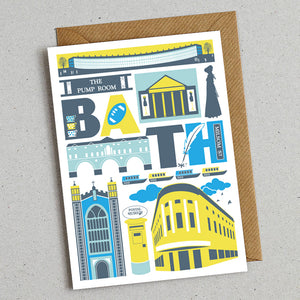 Bath greetings card featuring the city's landmarks