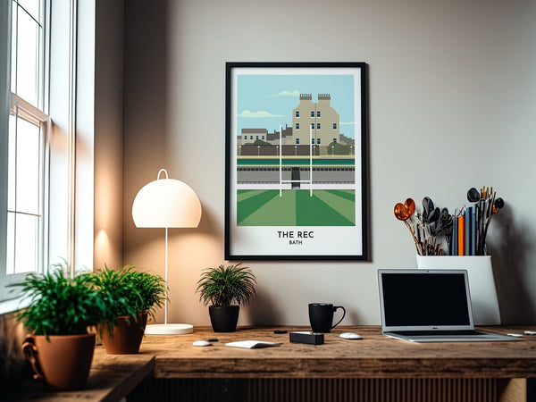 Bath Rugby Club, The Recreation Ground Print by Turf Football Art