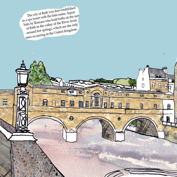 Pulteney Bridge Bath A4 Print by Emmeline Simpson