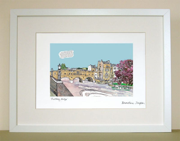 Pulteney Bridge Bath A4 Print by Emmeline Simpson