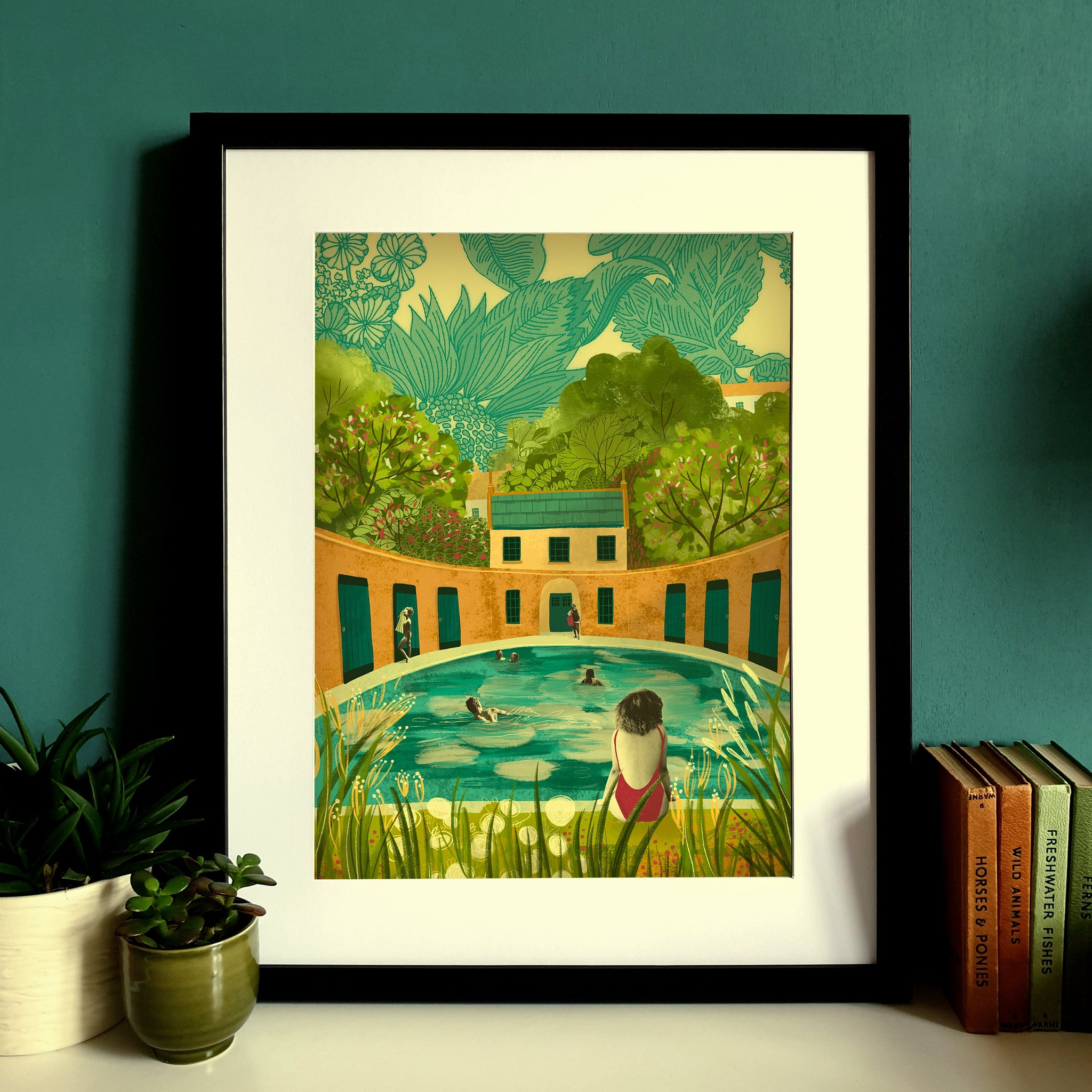 Bath Cleveland Pools Print by Emy Lou Holmes