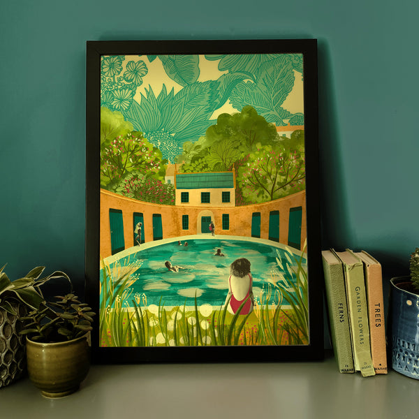 Bath Cleveland Pools Print by Emy Lou Holmes