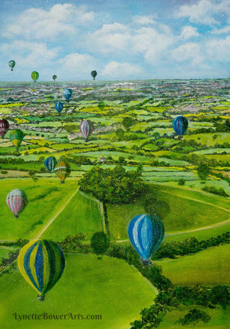Kelston Roundhill and Hot Air Balloons at The Bath Art Shop
