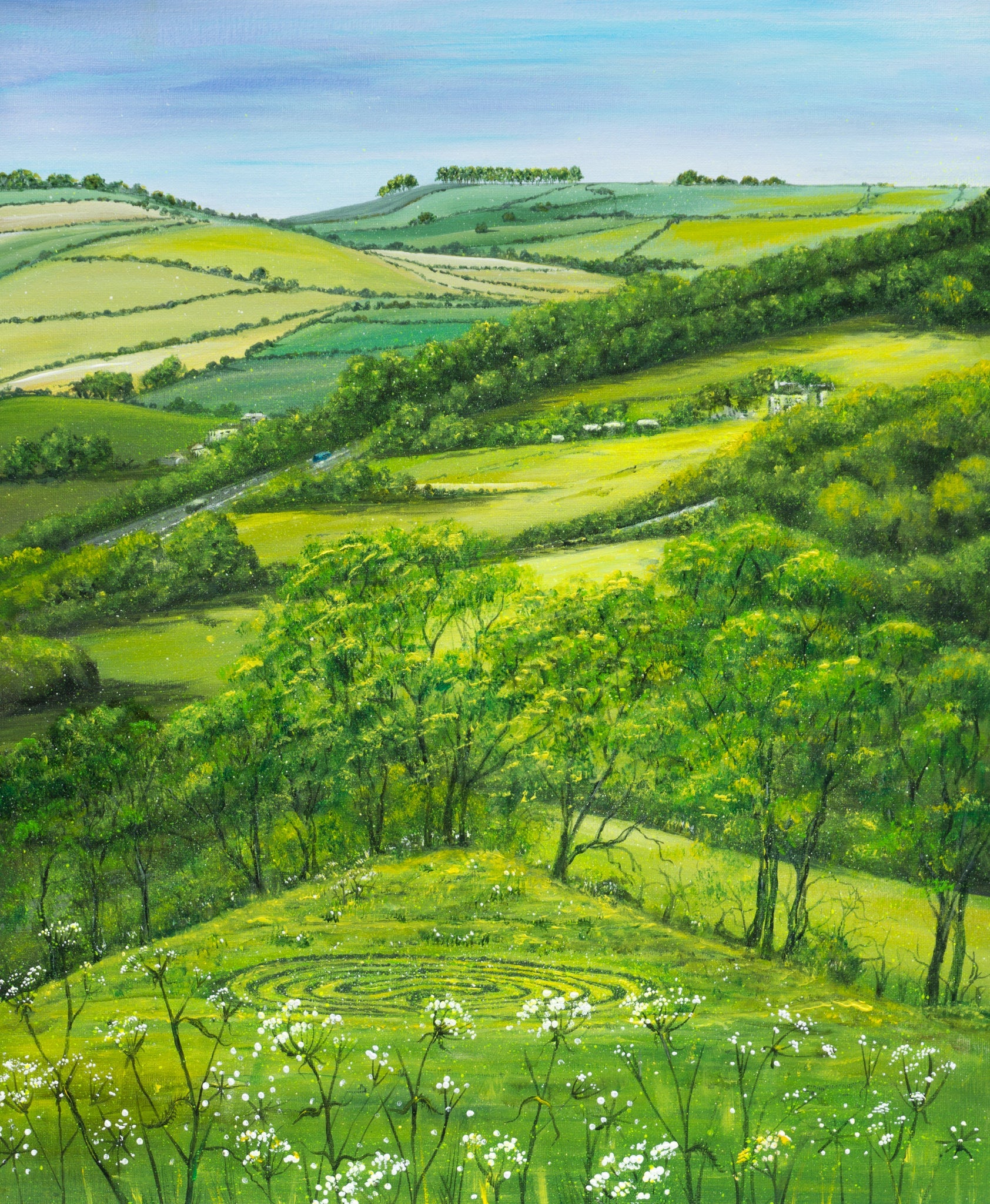 Solsbury Hill Bath Art Print from Freezing Hill - The Caterpillar - Bath - Lansdown Art Print by Lynette Bower