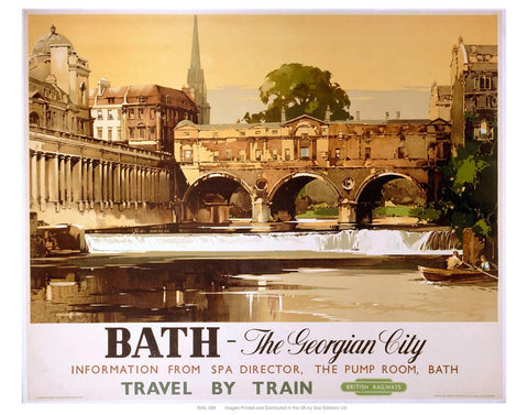 Bath, The Georgian City, 'vintage' art print travel poster from the National Railway Museum