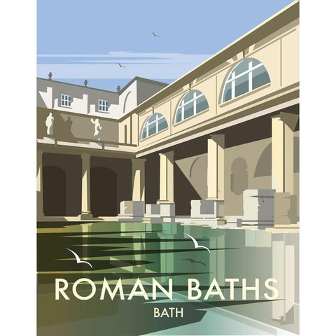 The Roman Baths, Bath, Somerset, contemporary travel poster by Dave Thompson, at The Bath Art Shop