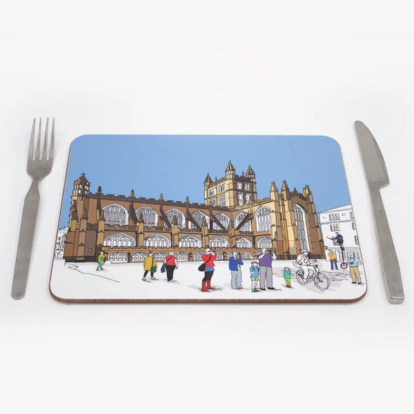 Bath Placemat featuring and illustration of Bath Abbey by Alice Rolfe at The Bath Art Shop