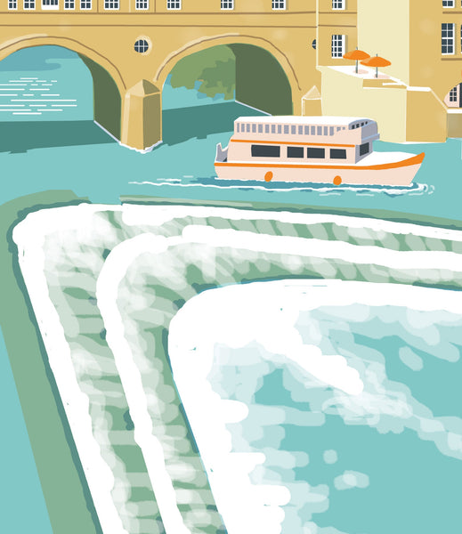 Pulteney Bridge, City of Bath: Hand Signed Art Print/Poster by Fiona Horan