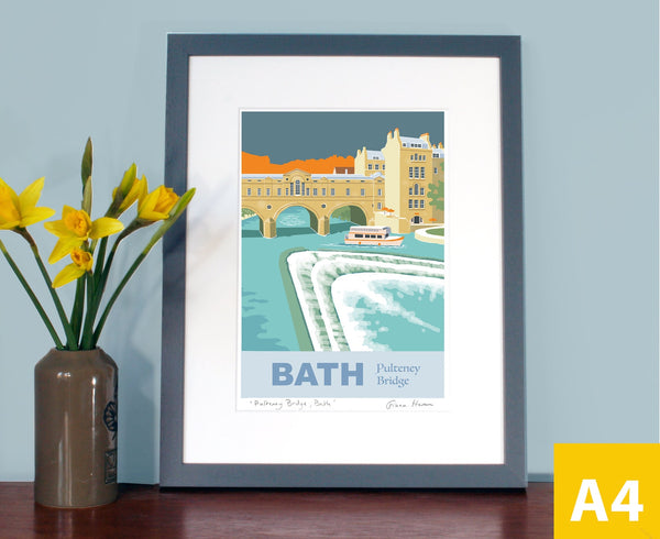 Pulteney Bridge, City of Bath: Hand Signed Art Print/Poster by Fiona Horan