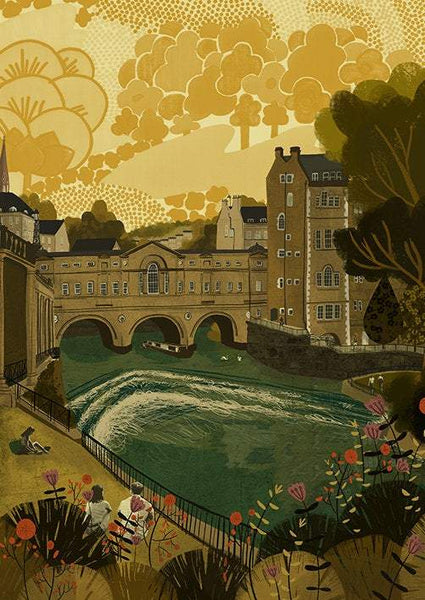 Bath Pulteney Bridge Art Print by Emy Lou Homes