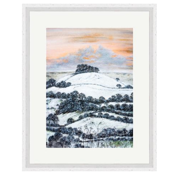 Kelston Roundhill in Winter A5 - A1 Giclée Print by Lynette Bower