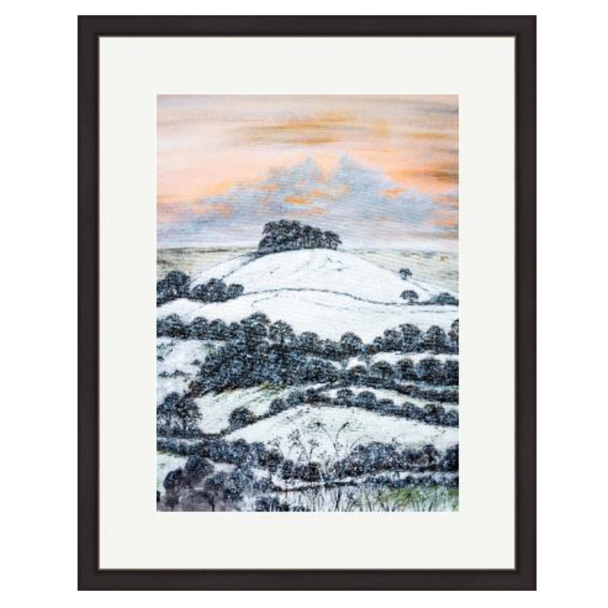 Kelston Roundhill in Winter A5 - A1 Giclée Print by Lynette Bower