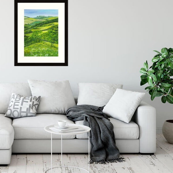 Solsbury Hill Bath Art Print from Freezing Hill - The Caterpillar - Bath - Lansdown Art Print by Lynette Bower